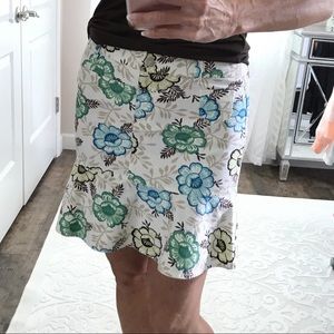 Ann Taylor LOFT Floral Flounce Ruffle Hem Skirt 4